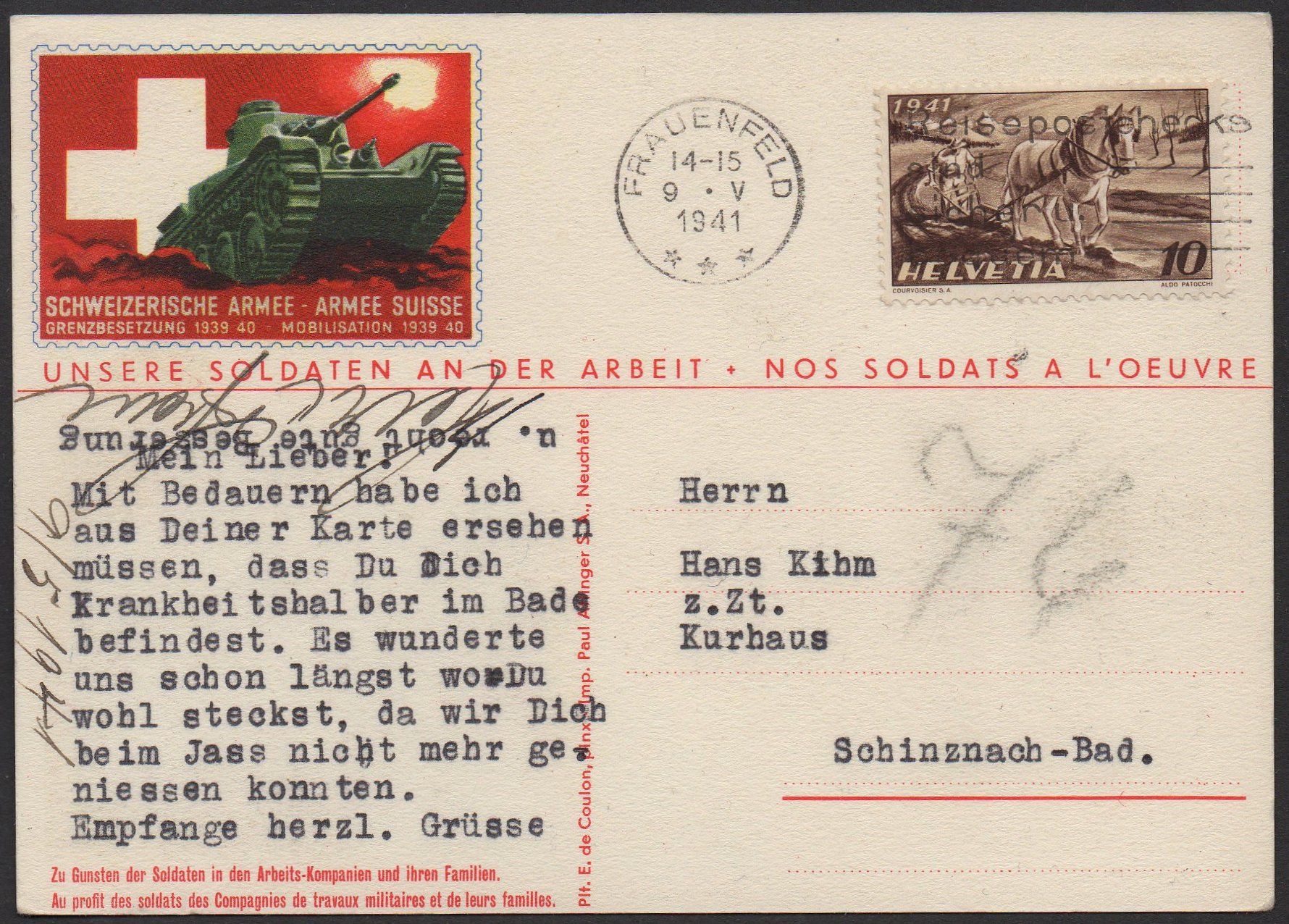 Schweiz Suisse Switzerland Soldatenmarken Eisenbahn Soldier Stamps Railway Postcards Postkarten Cartes Postales